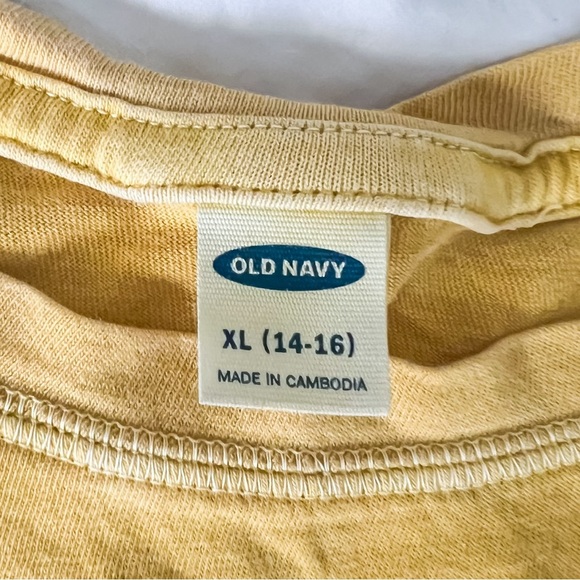 Old Navy Girls Cropped Vintage Crew Neck T-Shirt - Golden, Size XL (14-16) - Picture 4 of 8